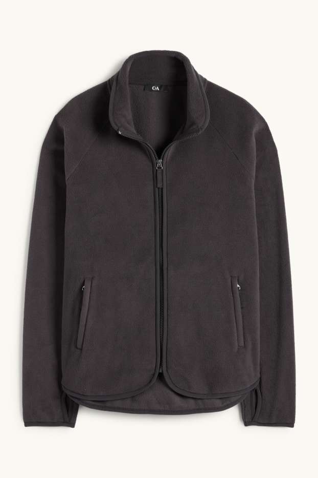 Dona - Dessuadora oberta polar  - gris fosc