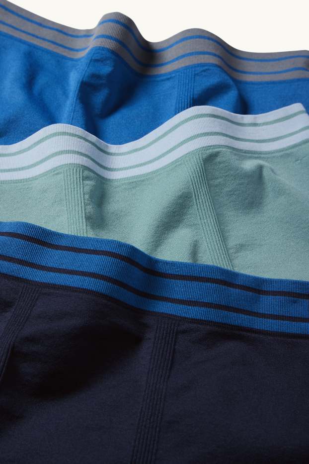 Kinderen: jongens - Set van 3 - boxershorts - naadloos - donkerblauw