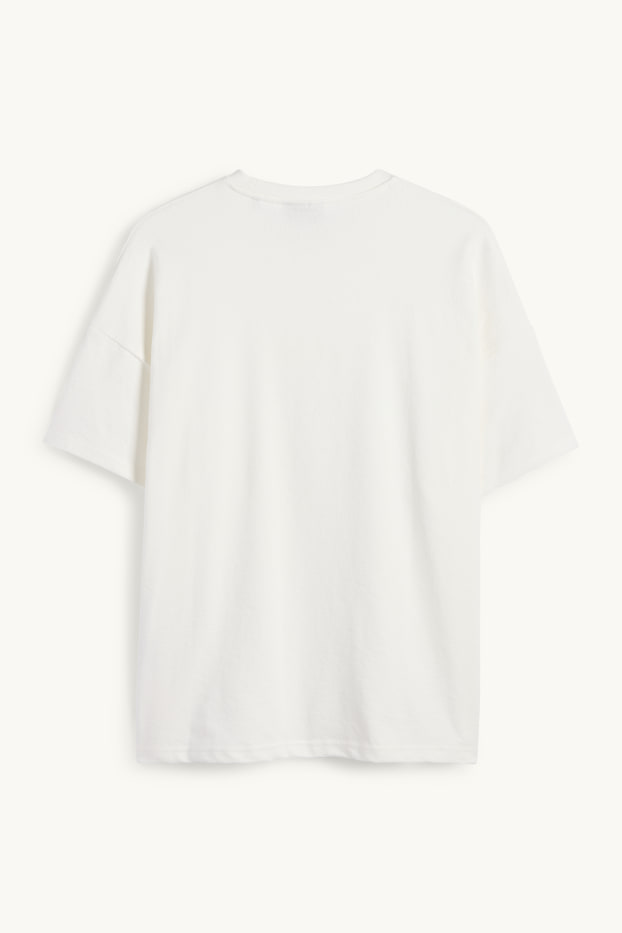 Heren - T-shirt - oversized - wit
