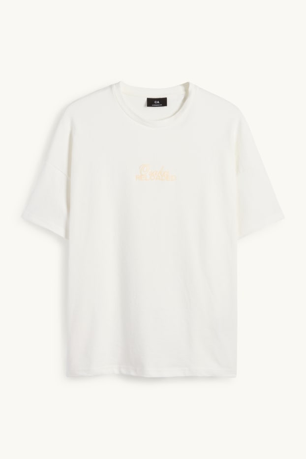 Heren - T-shirt - oversized - wit