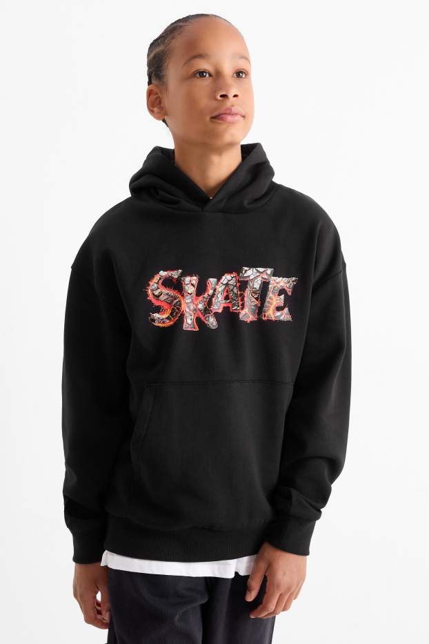 Enfants garçons - Skate - sweat à capuche - noir