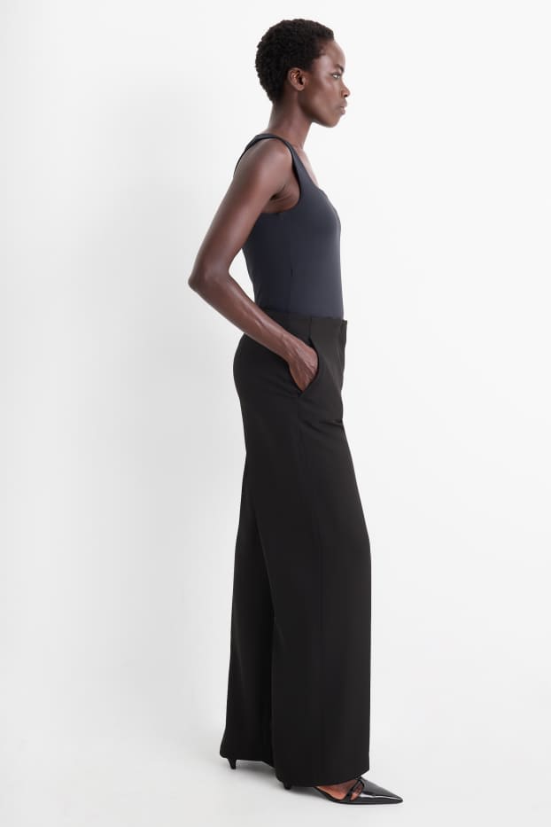 Damen - Business-Hose - Mid Waist - Regular Fit - schwarz