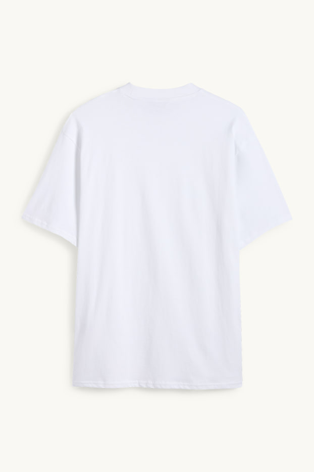 Pánské - Tričko - relaxed fit - bílá