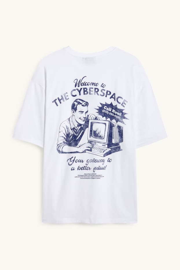 Hommes - T-shirt - Oversize - blanc
