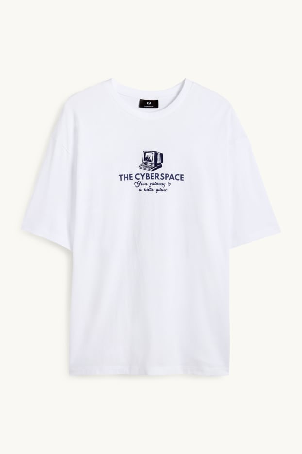 Hommes - T-shirt - Oversize - blanc