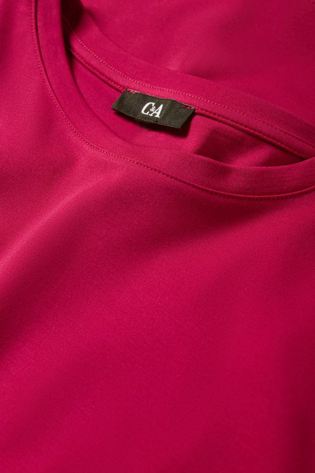 Damen - T-Shirt - Relaxed Fit - dunkelrosa