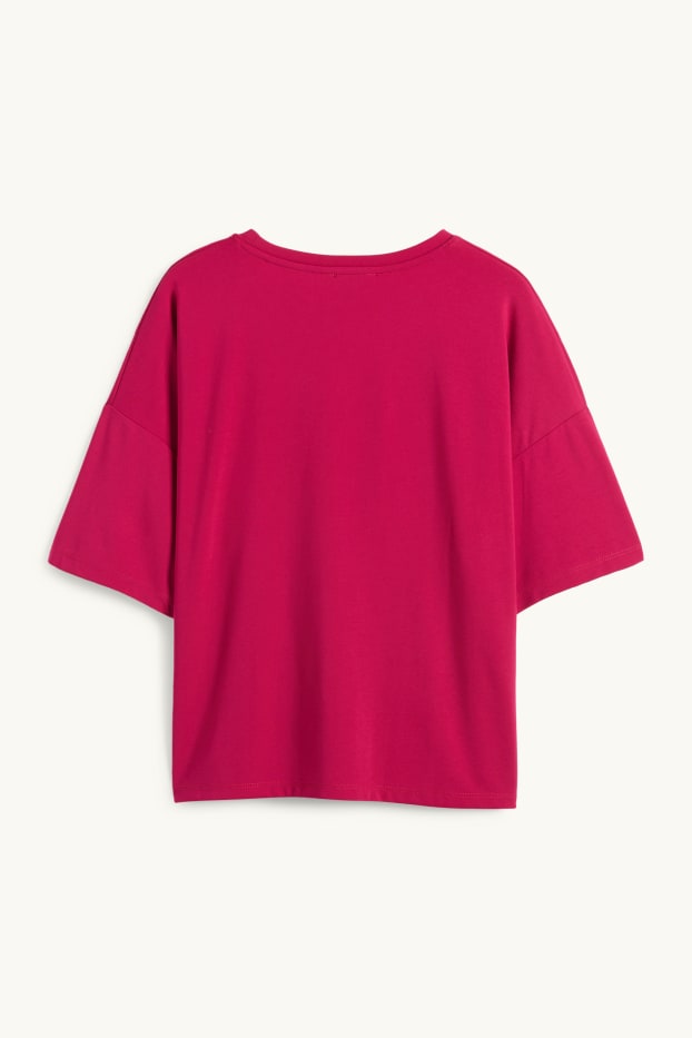 Damen - T-Shirt - Relaxed Fit - dunkelrosa