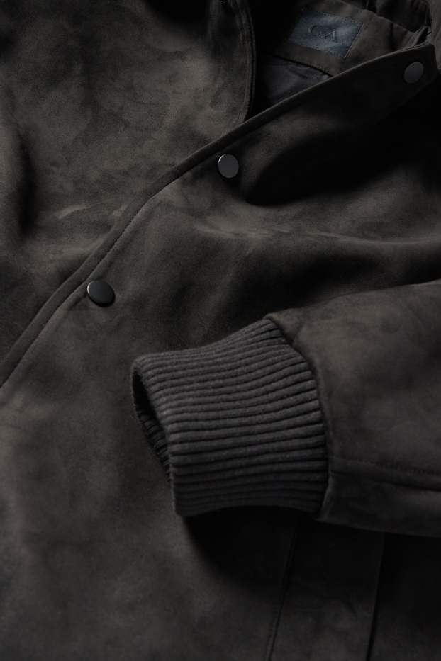 Heren - Jas - imitatiesuède - zwart