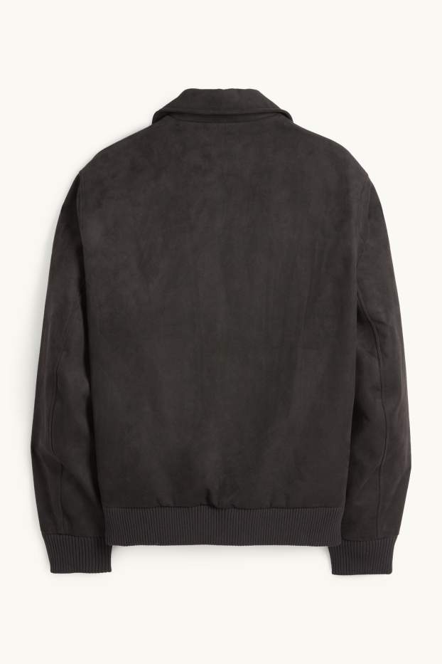 Heren - Jas - imitatiesuède - zwart