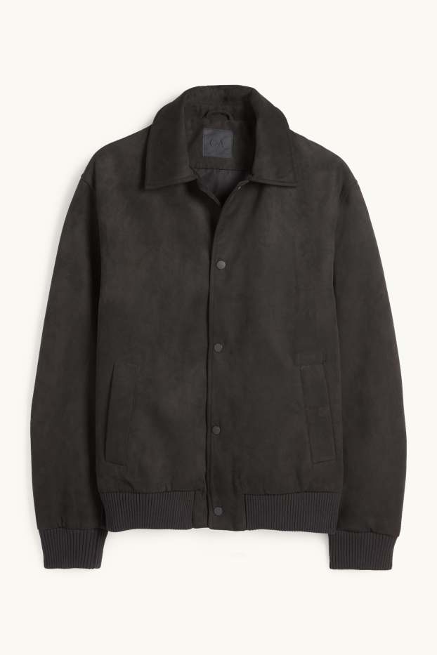 Heren - Jas - imitatiesuède - zwart