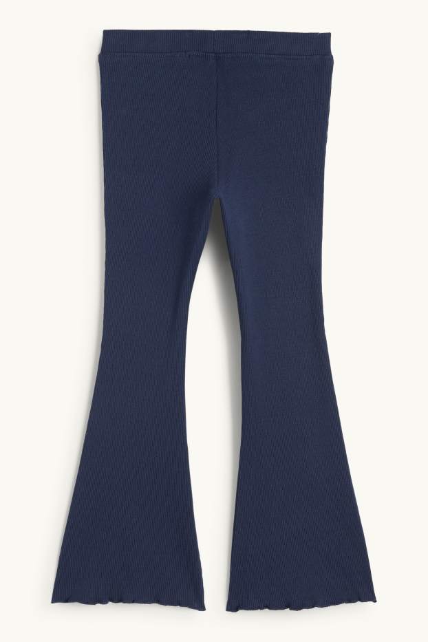 Children Girls - Bluey - flared leggings - ribbed - dark blue