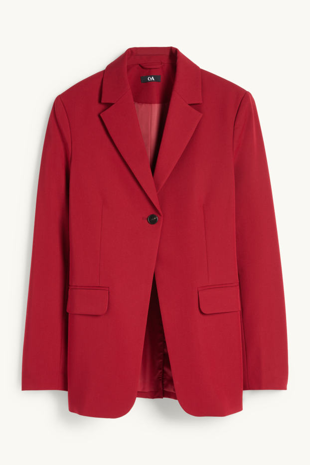 Femmes - Blazer long - cintré - rouge foncé