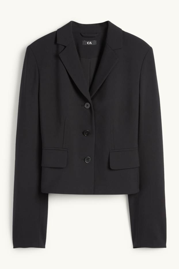 Kobiety - Żakiet biznesowy - z wcięciem w talii - czarny