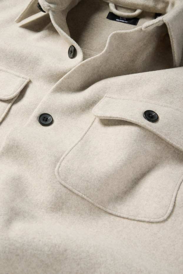 Home - Sobrecamisa - relaxed fit - Kent - beix clar