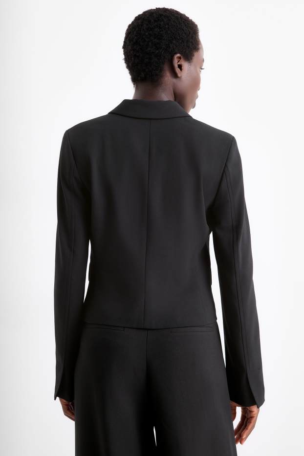 Kobiety - Żakiet biznesowy - z wcięciem w talii - czarny