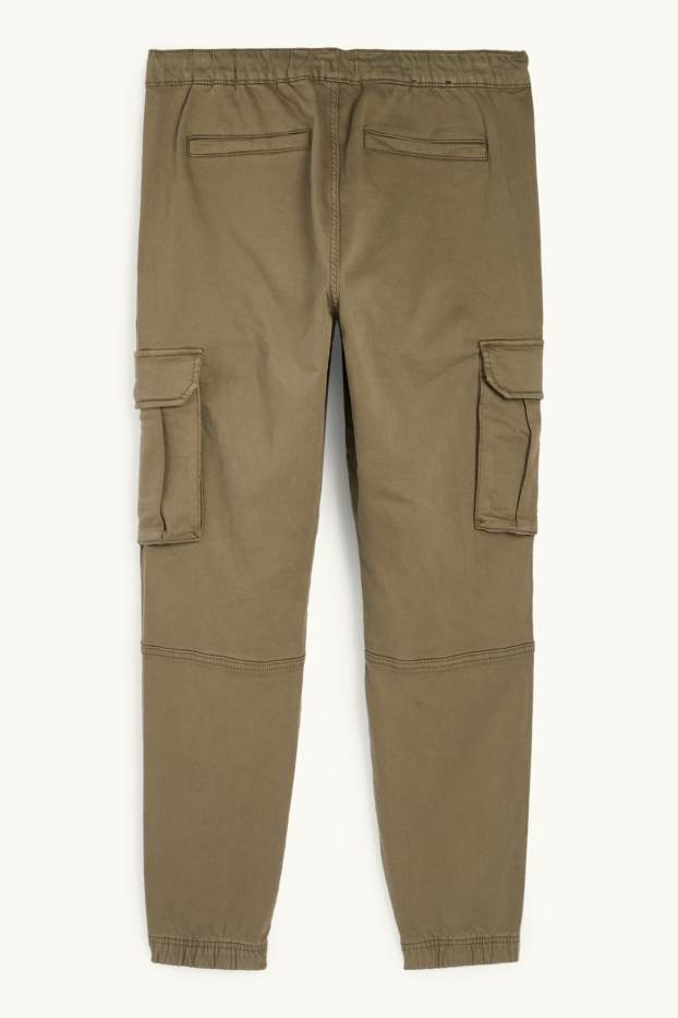 Hommes - Pantalon cargo - tapered fit - LYCRA® - vert