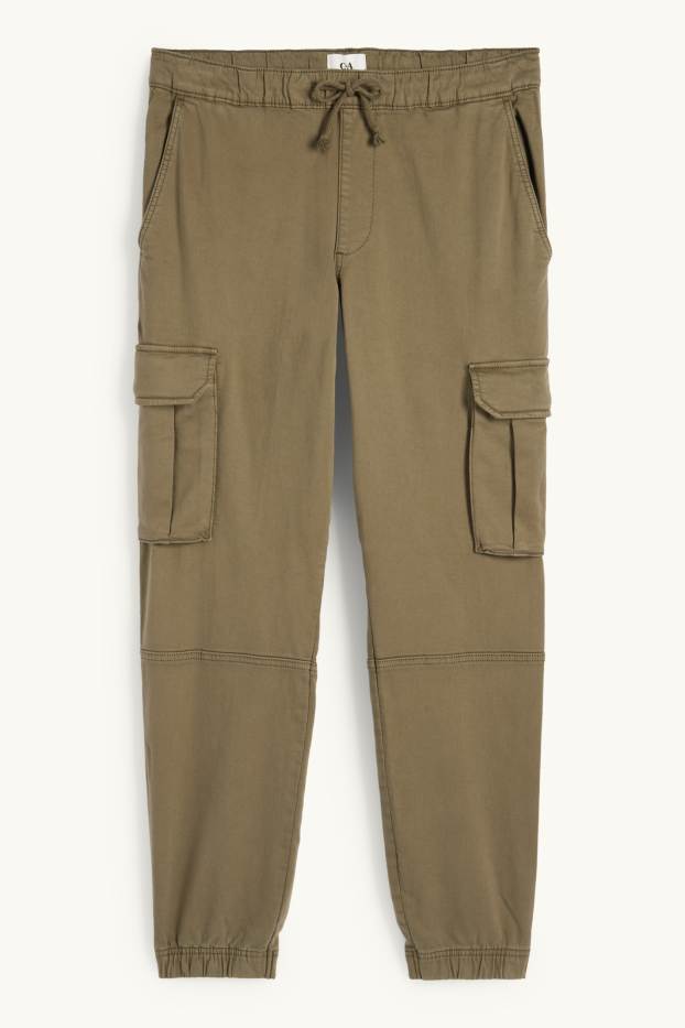 Hommes - Pantalon cargo - tapered fit - LYCRA® - vert