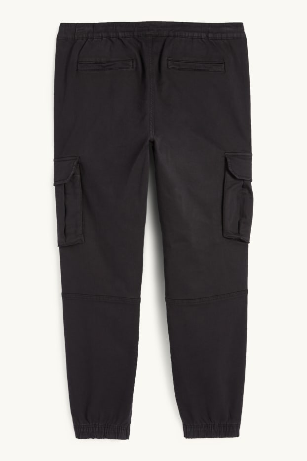 Hommes - Pantalon cargo - tapered fit - LYCRA® - noir