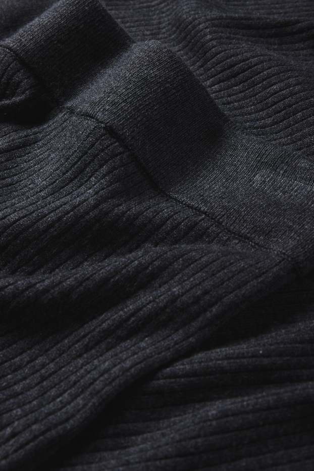 Femmes - Jupe en maille - finition côtelée - gris foncé