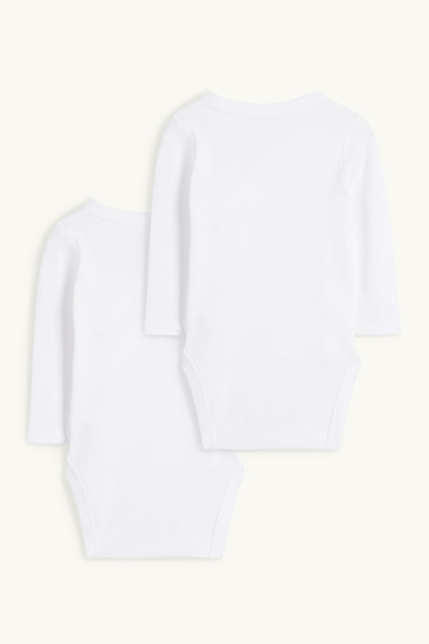 Unisexe - Lot de 2 - bodys croisés pour bébé - blanc