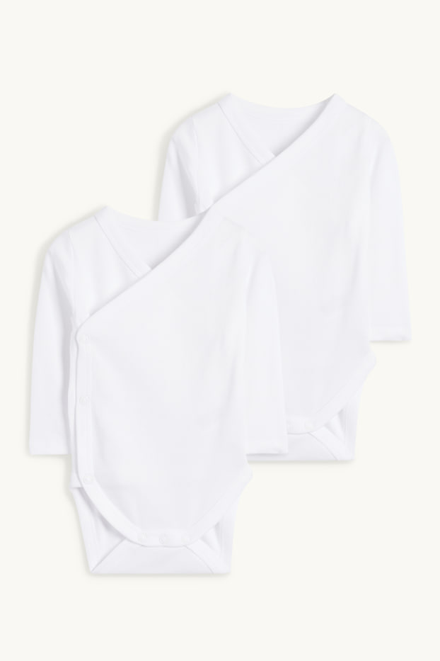Unisexe - Lot de 2 - bodys croisés pour bébé - blanc
