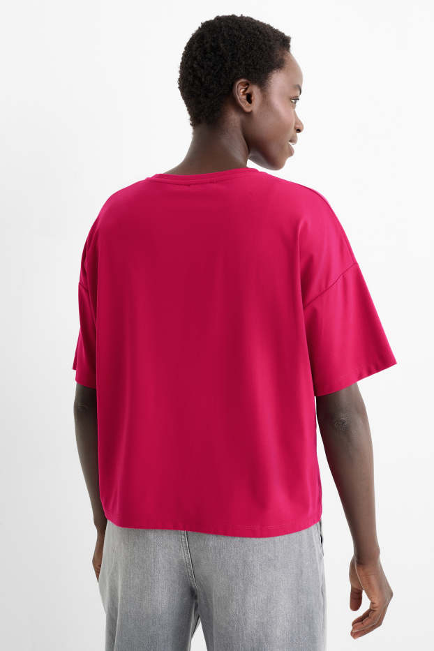 Damen - T-Shirt - Relaxed Fit - dunkelrosa