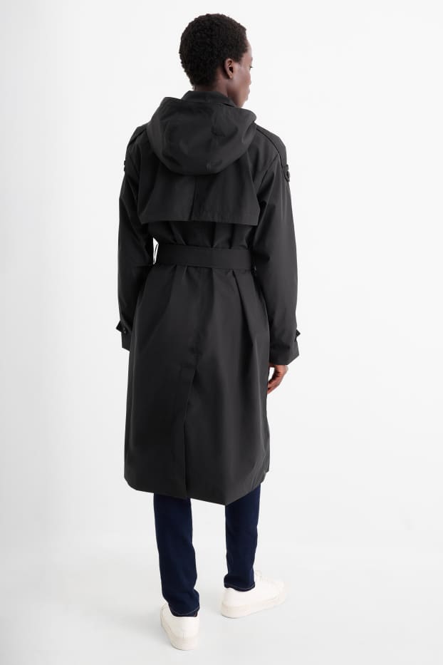 Damen - Funktions-Trenchcoat - schwarz