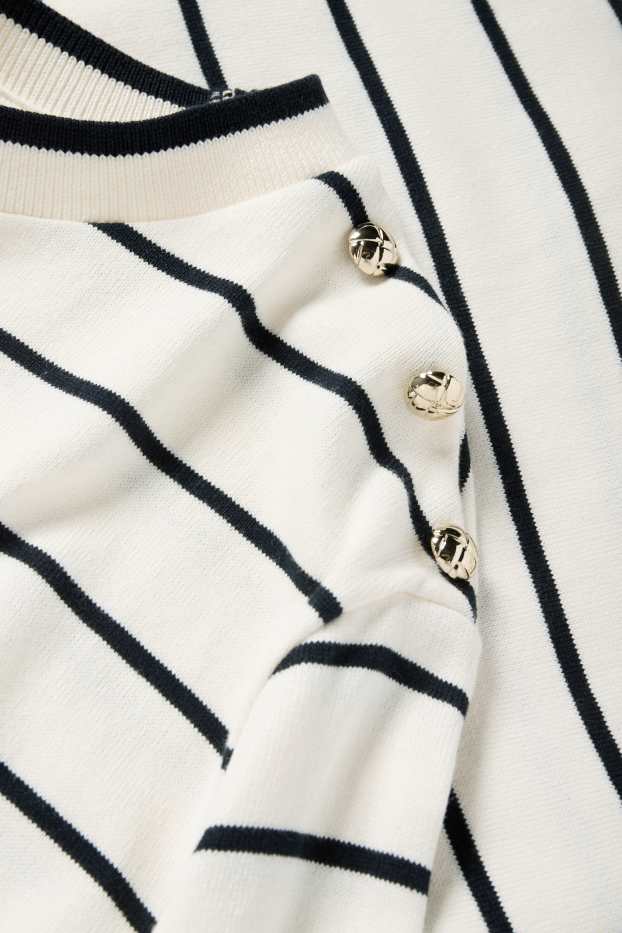 Femmes - Pull - à rayures - blanc crème