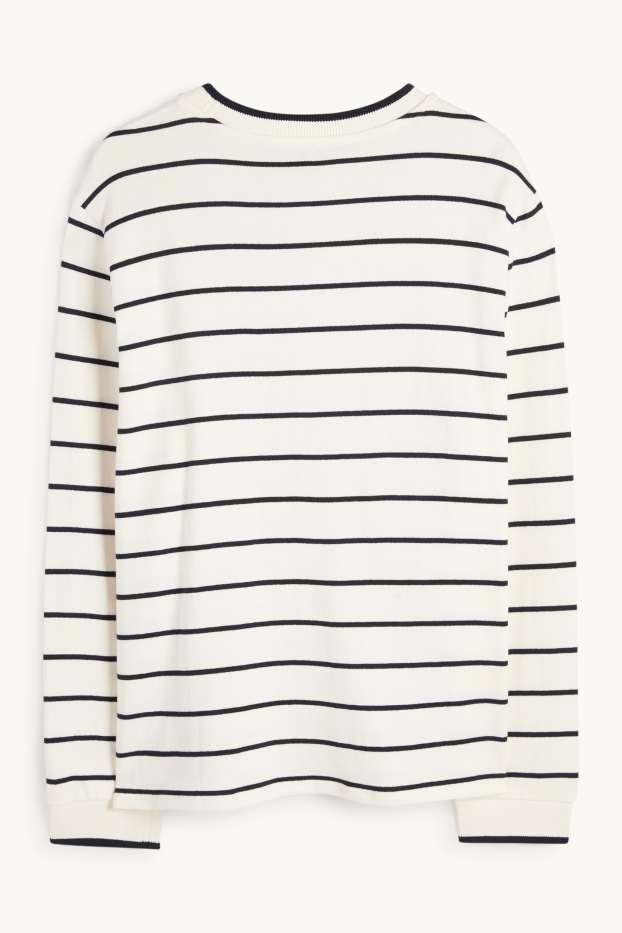 Femmes - Pull - à rayures - blanc crème
