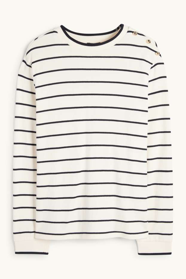 Femmes - Pull - à rayures - blanc crème