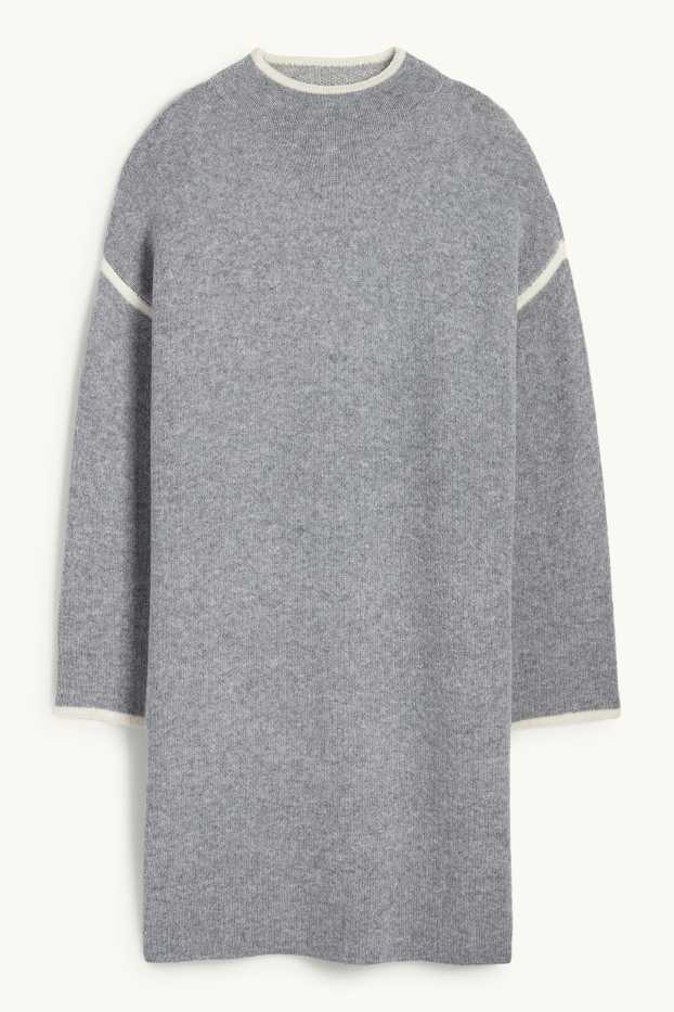 Dámské - Pletené šaty - světle šedá