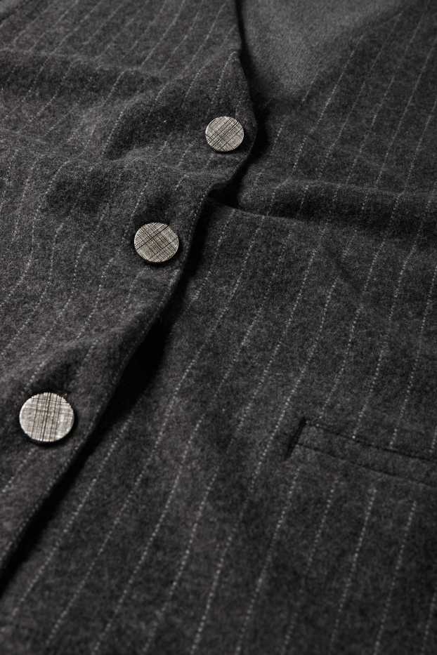 Dames - Gilet - regular fit - krijtstrepen - donkergrijs