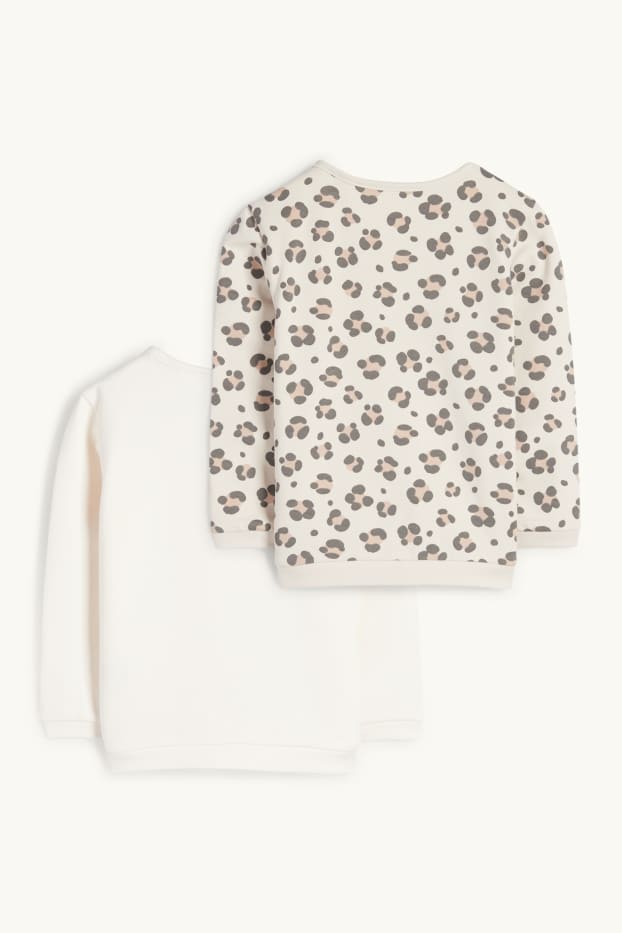 Baby Mädchen - Multipack 2er - Leopard - Baby-Sweatshirt - cremeweiß