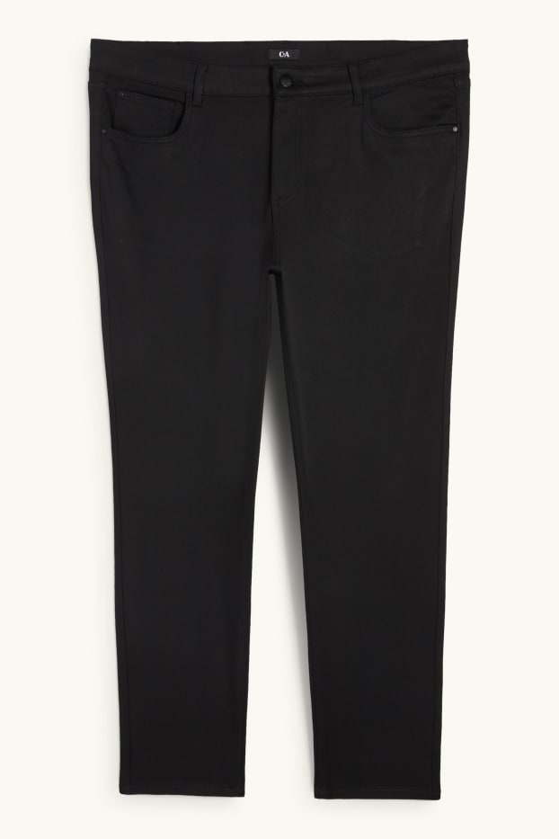 Femei - Pantaloni de stofă - talie înaltă - slim fit - negru