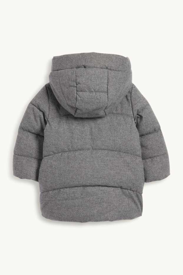 Baby Mädchen - Baby-Steppmantel mit Kapuze - grau