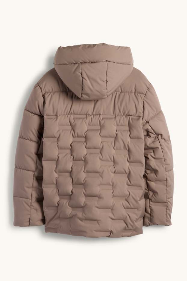 Kinder Buben - Steppjacke mit Kapuze - hellbraun