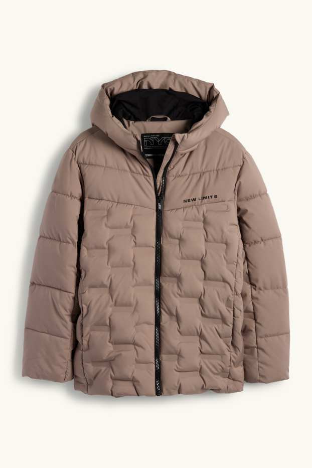 Kinder Buben - Steppjacke mit Kapuze - hellbraun