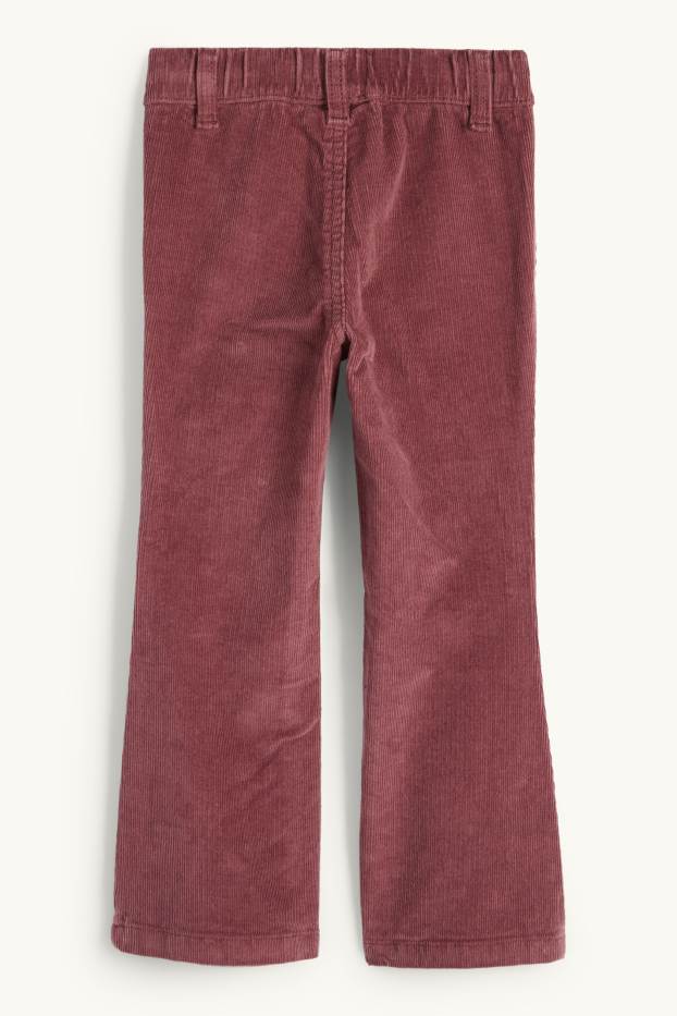 Kinder Mädchen - Herz - Cordhose - bordeaux