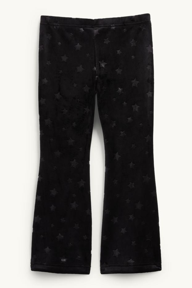 Kinder Mädchen - Sterne - Flared Leggings - schwarz
