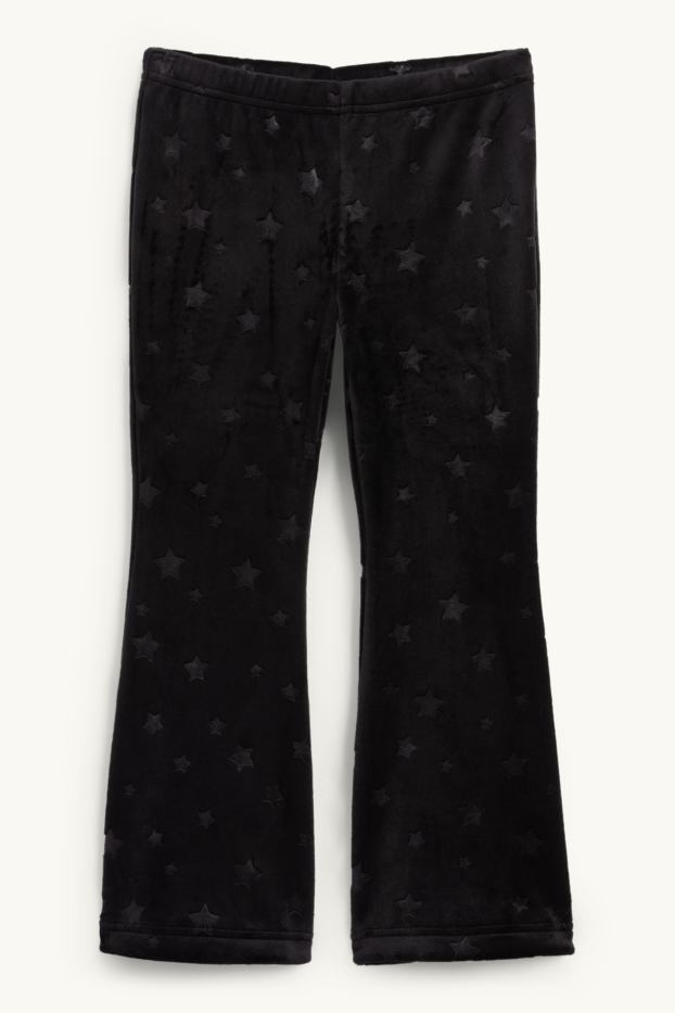 Kinder Mädchen - Sterne - Flared Leggings - schwarz