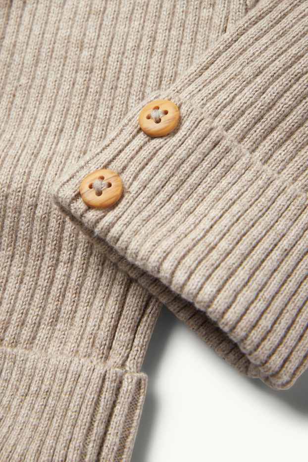 Bebés niñas - Leggings de punto para bebé - de canalé - beis