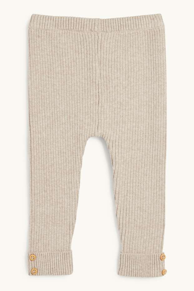 Bebés niñas - Leggings de punto para bebé - de canalé - beis