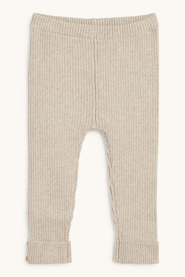 Bebés niñas - Leggings de punto para bebé - de canalé - beis