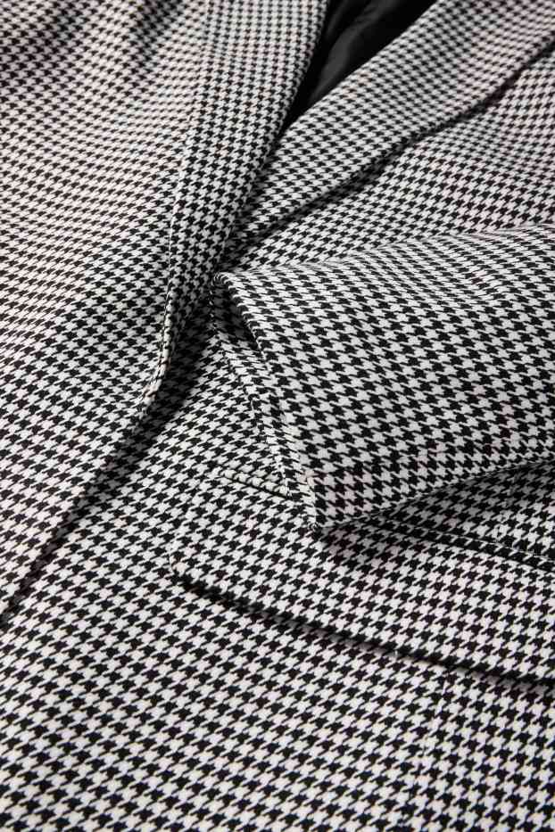 Dona - Longblazer - regular fit - de quadres - negre/blanc
