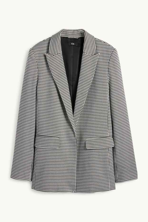 Dona - Longblazer - regular fit - de quadres - negre/blanc