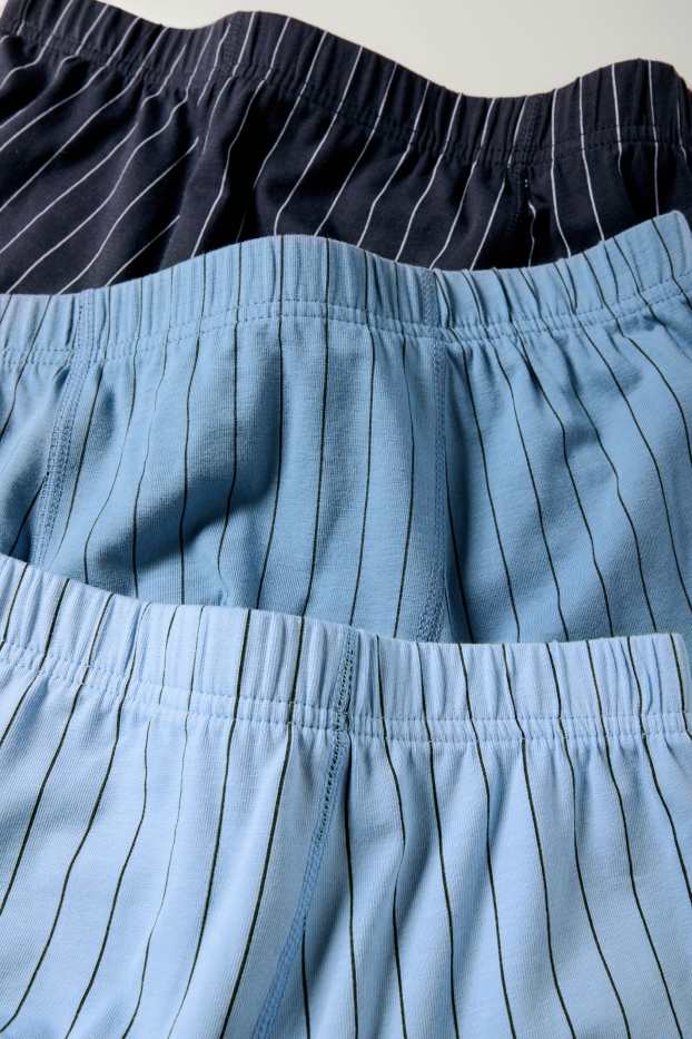 Herren - Multipack 3er - Trunks - gestreift - blau
