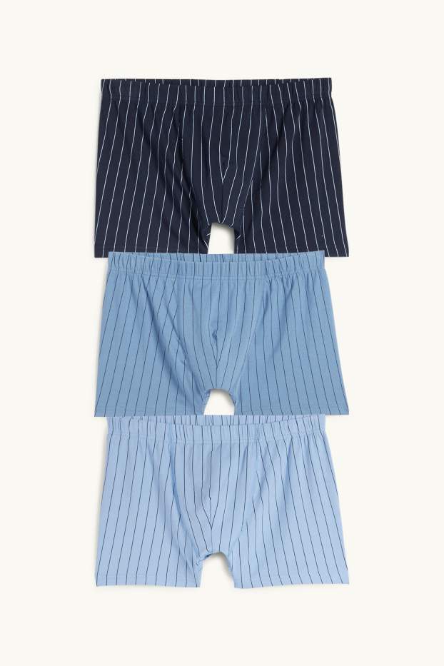 Herren - Multipack 3er - Trunks - gestreift - blau