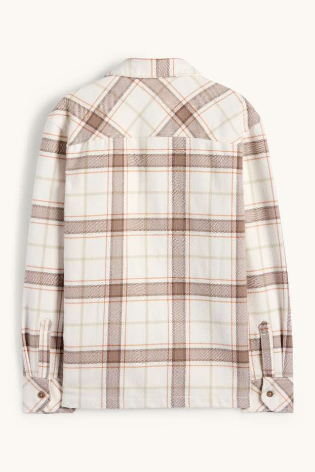 Nen - Sobrecamisa de franel·la - de quadres - marró clar