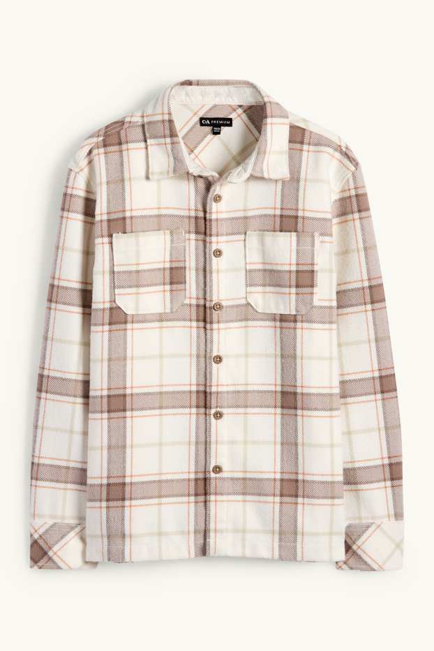 Nen - Sobrecamisa de franel·la - de quadres - marró clar