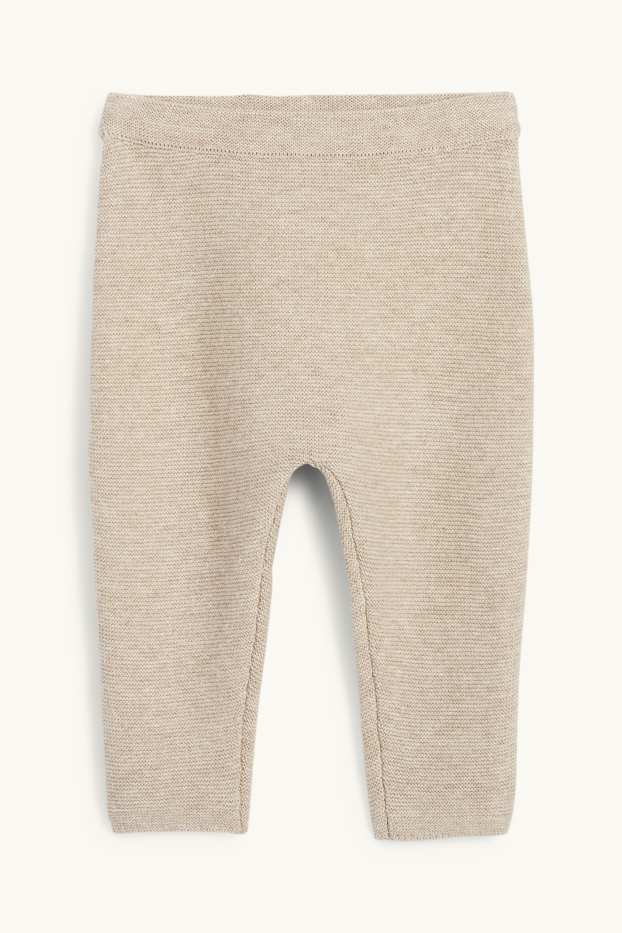 Baby Boys - Tiger - baby outfit - 2 piece - ribbed - light beige